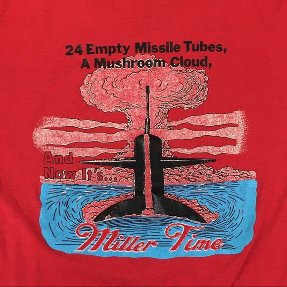 Vintage 90s It’s Miller Time War Single Stitch Tee - Picture 3 of 8